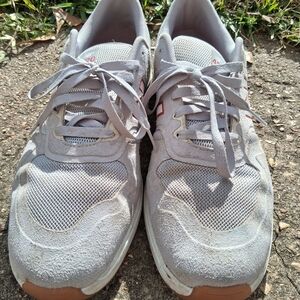 New Balance Gray and Red Sneakers